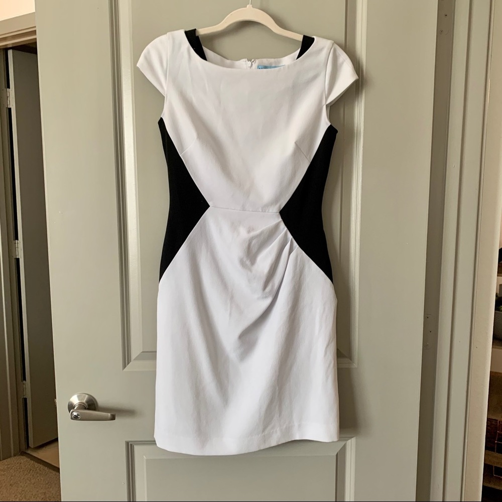 White and Black Antonio Melani Sheath Dress